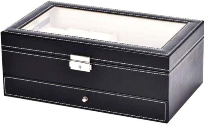 당일발송] 12구 2단 시계 보관함 정리함 거치대 홀더 서랍형 쥬얼리함 잠금장치