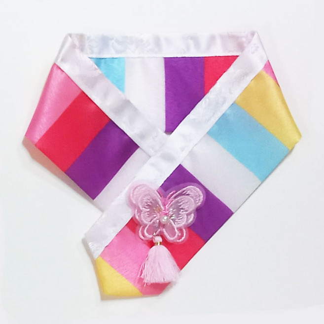 하니펫 반려동물 귀요미스카프 색동한복스카프, 1개, 핑크