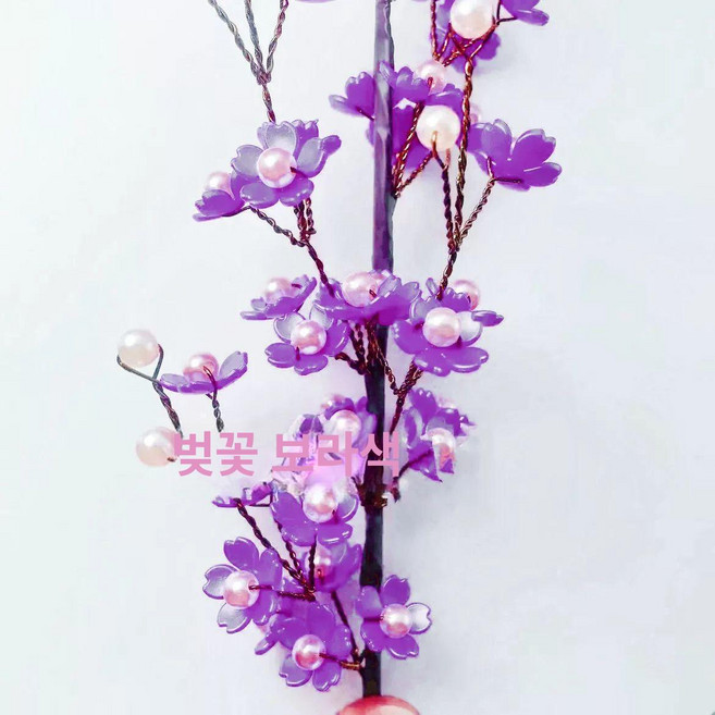 비즈 식물 가짜 꽃 조화 수공예 DIY 만들기 화분 소품, 퍼플 12가지 (화병 미포함)