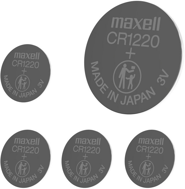 맥셀 CR1220 5개 리튬전지 장난감 계산기 체중계 자동차 리모콘 전자수첩 메모리백업용 코인전지, 5개입, 1개