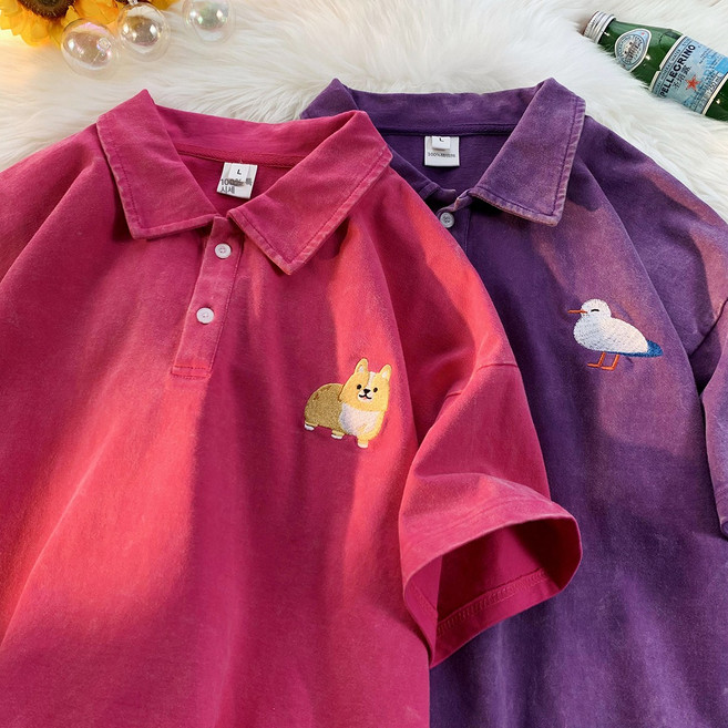 270g 리얼 헤비 왁스나염자수 아메리카워싱 구제 반팔 JF183-P58