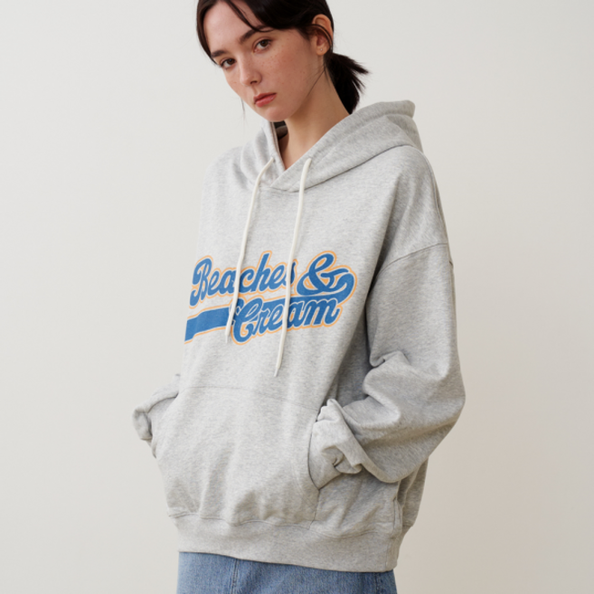 윅 BOLD LETTERING HOODIE-HEATHER GRAY