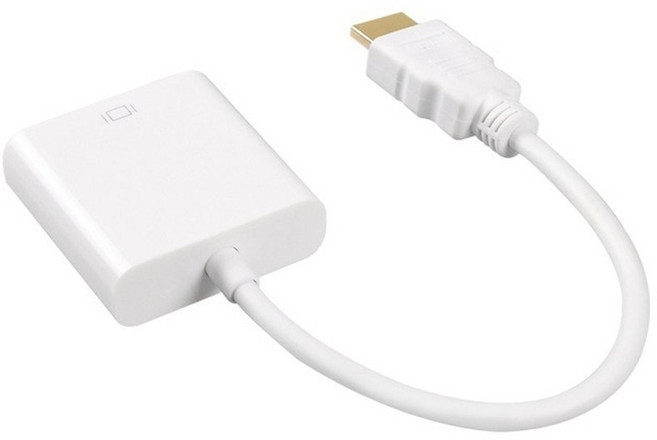 qgeem hdmi to vga 어댑터 digital to analog video audio converter cable hdmi vga connector for xbox pc, 흰색 없음, 협력사, 0.5m, 1개