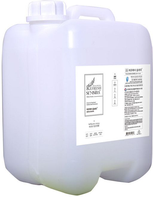 리프레시숨쉬다 섬유 실내 범용 탈취제 화이트프리지아, 1개, 20L