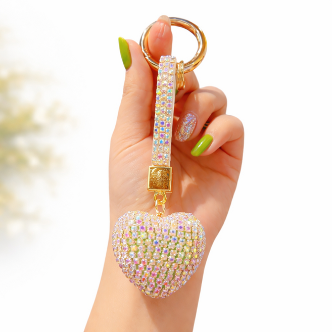 블링블링 크리스탈 하트 키링 열쇠고리 (열쇠 가방 핸드폰 꾸미기 Y2K 스타일)