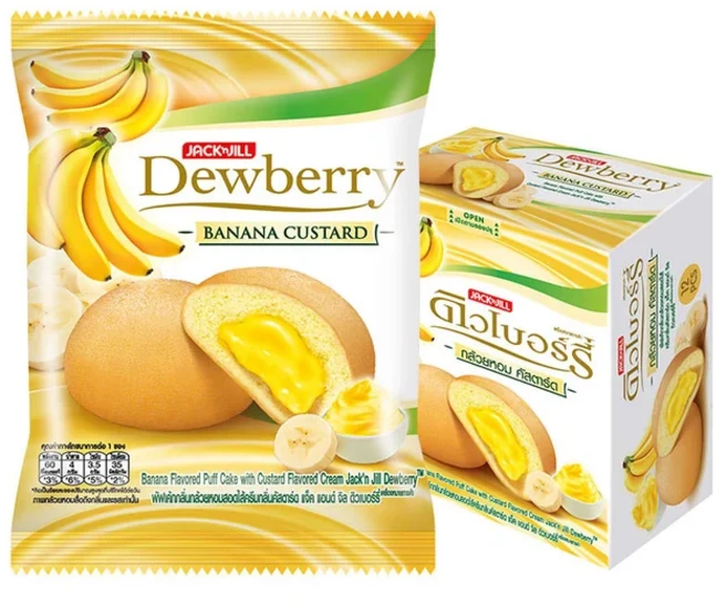 DEWBERRY Cake Banana Custard 듀베리 바나나 커스터드 케이크 15g x 12개입, 1개, 180g