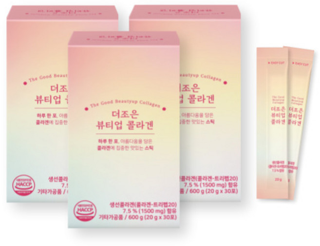 더조은팜 저분자 콜라겐 젤리스틱 30포 어류 피쉬 펩타이드 어린 먹는 더조은뷰티업콜라겐, 3개