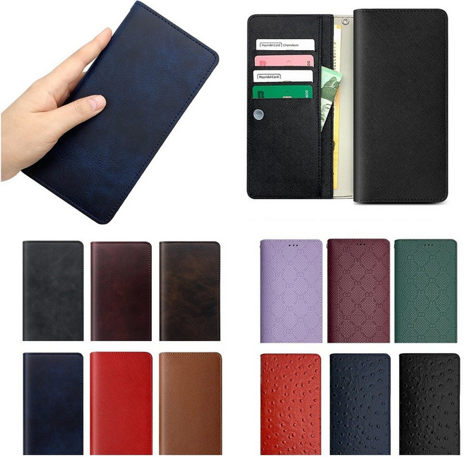 갤럭시 S25FE 케이스 SM-S731N 천연 소가죽 피에르기니 카드 지폐 수납 슬림 (플립형 다이어리) 지갑 (심플 패턴 고급 스러운 재질 질감) 커버