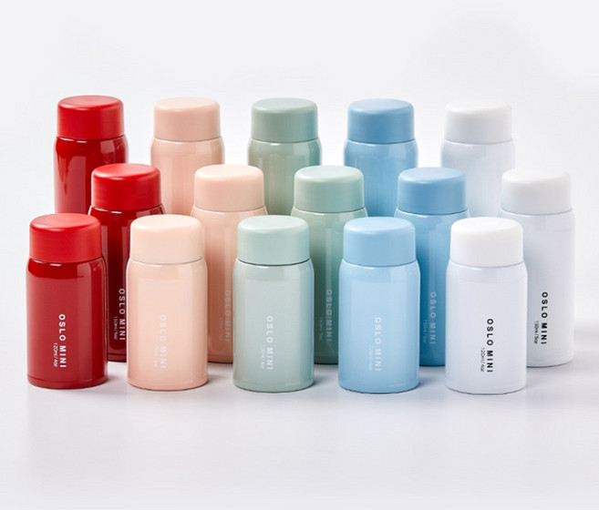 작은 초미니 보온병 120ml 미니 아기 분유 가벼운 어린이집 보온병, 레드, 1개