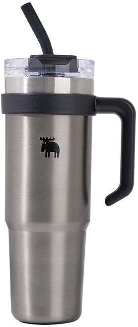 MOZ 스웨덴 포스코 316 스텐 1L 대용량 보온보냉 손잡이 텀블러 보온병, 1개, 1000ml, 티타늄실버