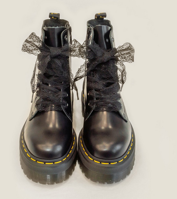 레이스 신발끈 워커 부츠 운동화 로퍼 슈레이스 - 38mm (블랙 화이트)