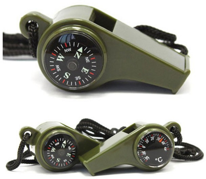[티케이샵] 등산 호신용 나침반 호루라기, 2개