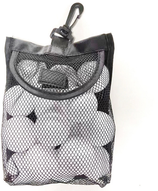 골프토리 골프백 거치용 고리형 골프공 메쉬 수납 주머니, 1개