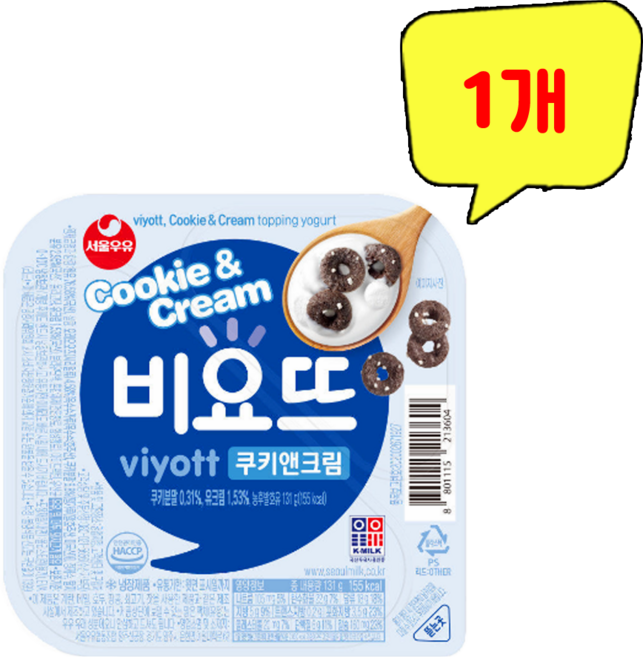 서울)비요뜨쿠키앤크림, 1개, 131g