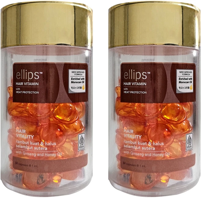 엘립스 헤어 비타민 리바이탈라이징 아르간 오일 50 소프트캡슐, 2개, 50ml - 쿠팡