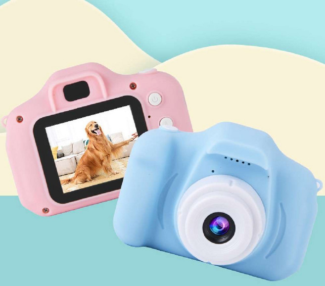 이지드로잉 셀카 어린이 유아 키즈 카메라 미니 토이 디토, SD카드있음, 핑크