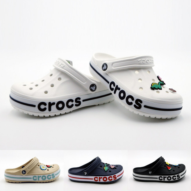 국내매장 정품 크록스 남여공용 바야밴드 클로그 샌들 슬리퍼 + 액세서리 3개
