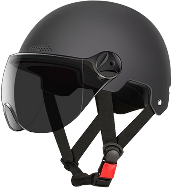 DS 충격흡수 자외선차단 안전 헬멧, 자외선 차단 짧은 쉴드, 블랙