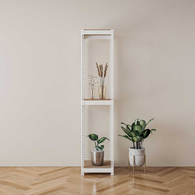 스피드랙 조립식 철제 틈새 선반 가로500mm, 500x500, 1950_3단, 화이트, 1개