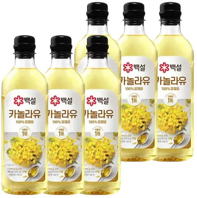 백설 카놀라유 900ml x6개, 6개