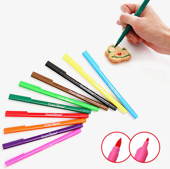 쉐프마스터 푸드 데코 식용펜 데코펜 10종 택1, 블랙, 1.8g, 1개