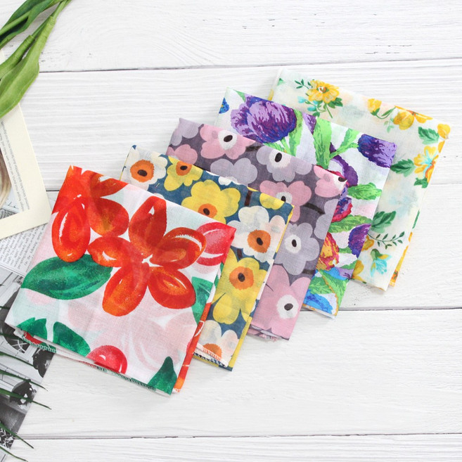 렌느 여성손수건 국산 5장 1세트 가제 면 쁘띠 목손수건 미니 쁘띠스카프