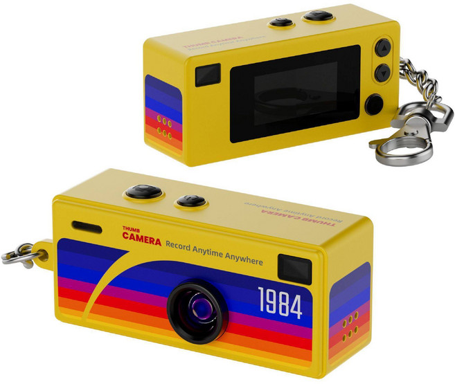 迷你數碼相機 CCD風格復古便攜記錄鑰匙扣 學生拇指相機 禮物, 1個, G6拇指相機【黃色】自帶閃光燈無內存卡-無配件