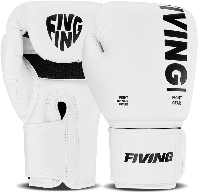 FIVING 복싱 글러브 MMA 트레이닝 글러브 성인 남녀 10 12 14 16oz, 1세트, 화이트