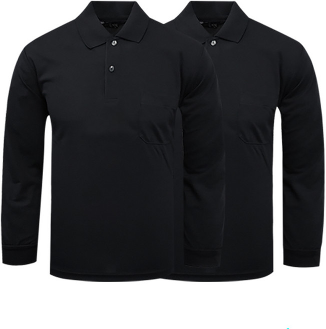 1+1 나인앤나인 CVT 쿨론 솔리드 주머니 긴팔 카라티 기능성 단체복 작업복 티셔츠