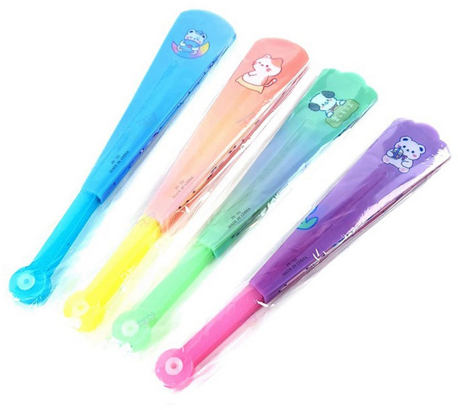 캐릭터 접이식 PVC 경량 부채 캠핑 등산 낚시 휴대, 1개