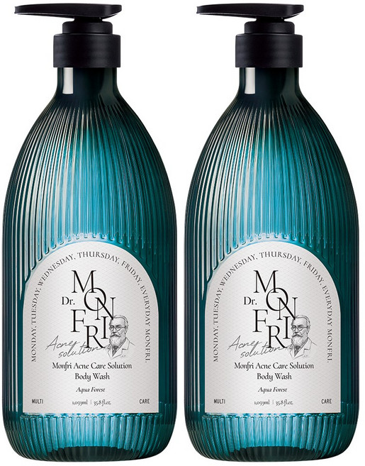 먼프리 시카케어 아크네 피지감소 98% 여드름 바디워시 남배우 Pick 아쿠아포레스트향, 2개, 1.059L