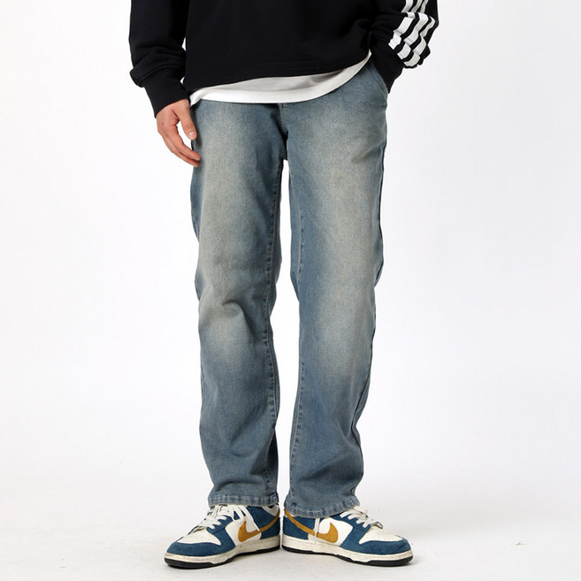 남자 스판 히든 밴딩 스탠다드핏 일자 청바지 빅사이즈 6컬러