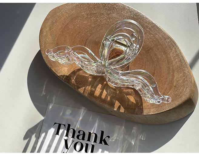 오로라 아크릴 올림머리 집게핀