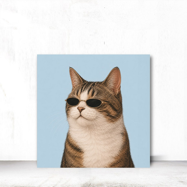 소소꼬모 감성 일러스트 고양이그림 동물 카페 거실 인테리어액자 태비힙냥이, 캔버스