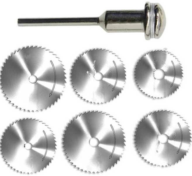 tinduo PVC 나무 플라스틱 절단 그라인더날 전동드릴용 HSS 고속강 커팅날 7개입 세트, 1세트