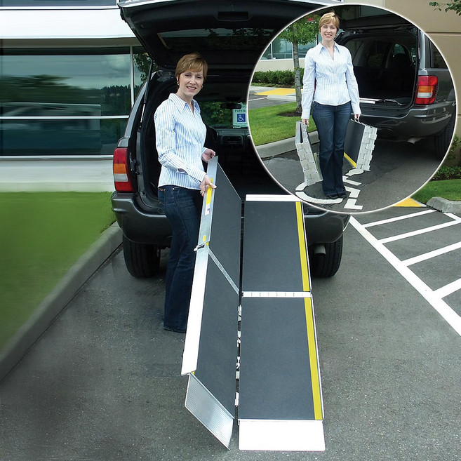 슈트케이스 트리폴드AS 이동경사로 전동휠체어 접이식 리프트, 1개