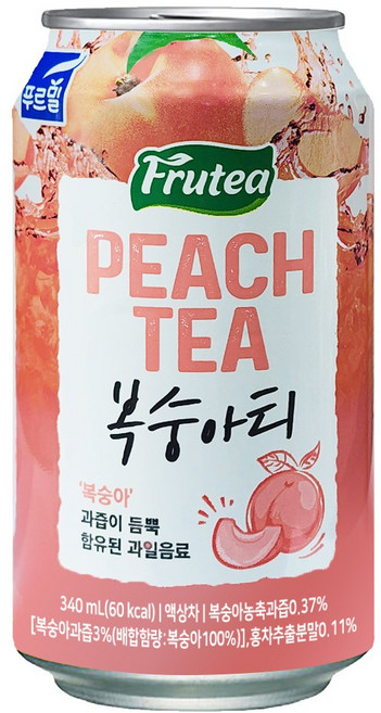 푸르밀 복숭아티, 340ml, 48개