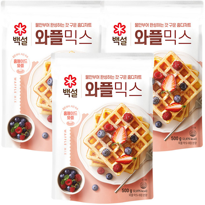 백설 와플믹스, 500g, 3개