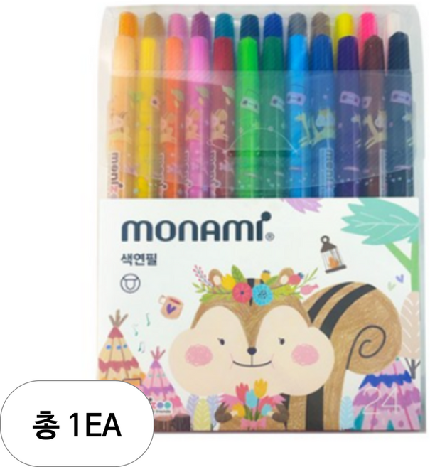 모니주 샤프식 색연필 여아용, 24색, 1개