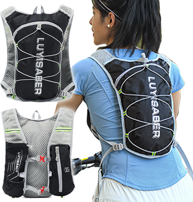 나홈 경량 트레일러닝 조끼 베스트 자전거 등산 마라톤 백팩, 블랙, 1개