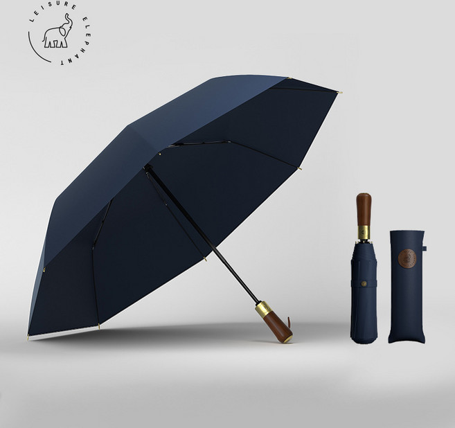 레저엘리펀트 빈티지감성 우드핸들 3단 자동우산 튼튼한 8K 고밀도 방수 원단 5컬러