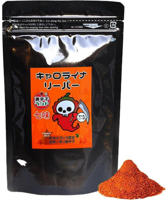 일본 슈퍼 스파이시 캐롤라이나 리퍼 시치미 칠리 페퍼 100g(상업용), 1, 100g