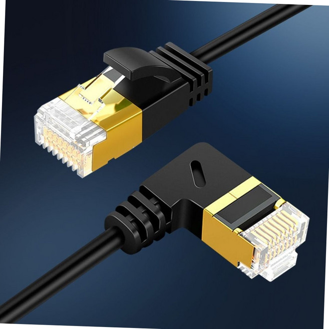 cat.7 sstp 10gbps 고속 기가 인터넷 랜케이블 좌향 꺾임 ㄱ자형 1.8m 선 ㄱ자랜선