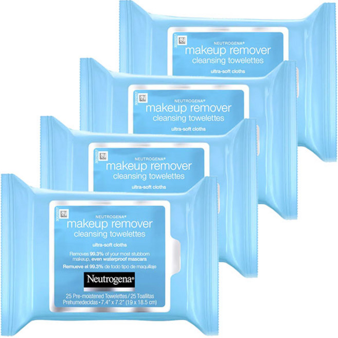 뉴트로지나 메이크업 리무버 클렌징 타월렛 19 x 18.5cm, 4개, 25개입