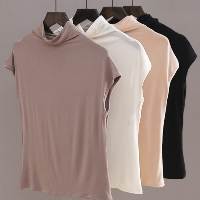 모달나시티 목주름커버 여름폴라티 반목 이너티셔츠