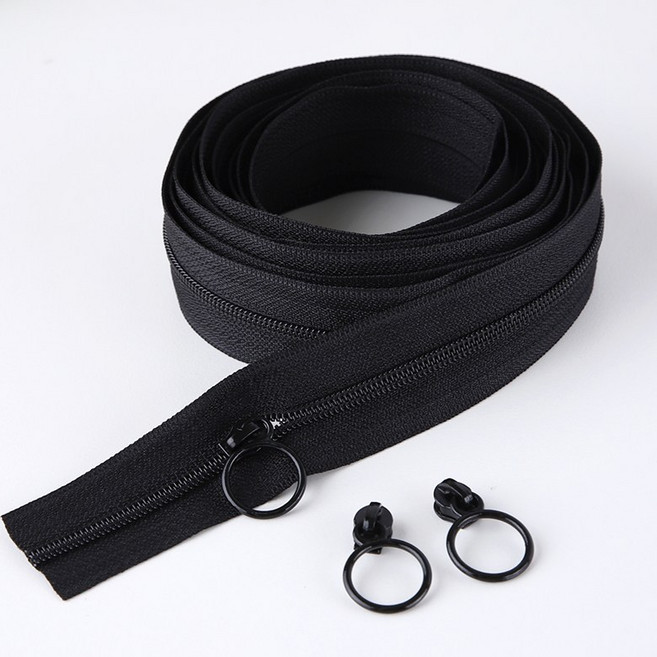 3호 링고리슬라이더(3p) 3호 (270cm)나일론 코일지퍼, 1개, 블랙