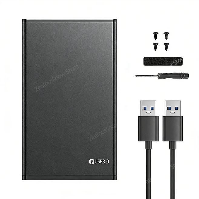 KEBIDUMEI 2.5인치 HDD 케이스 인클로저 SSD SATA-USB 3.0 어댑터 5Gbps 알루미늄 합금 외장 하드 드라이브, 01 Black, 01 China Mainland