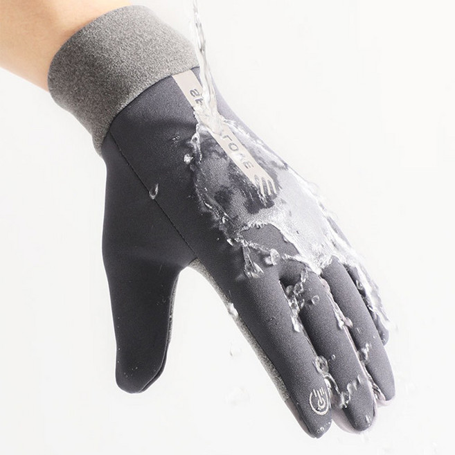 터치히트 방한 장갑 겨울 방수 스포츠장갑 터치가능, 그레이, 1개