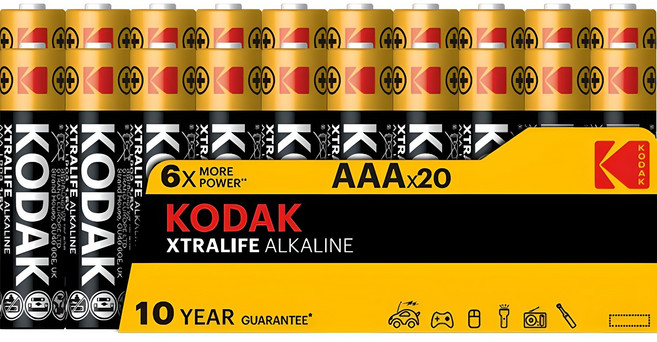 코닥 알카라인 XtraLife AAA 건전지 벌크형, 20개입, 1개