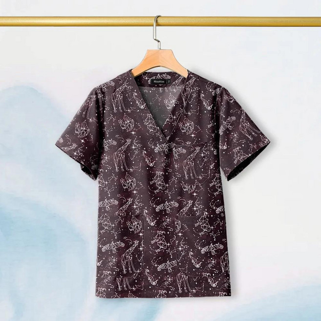 코튼 스크럽 프린트 유니폼 반려동물 그루밍 작업복, 1개, Color: 14. 72020 / Size: A. S